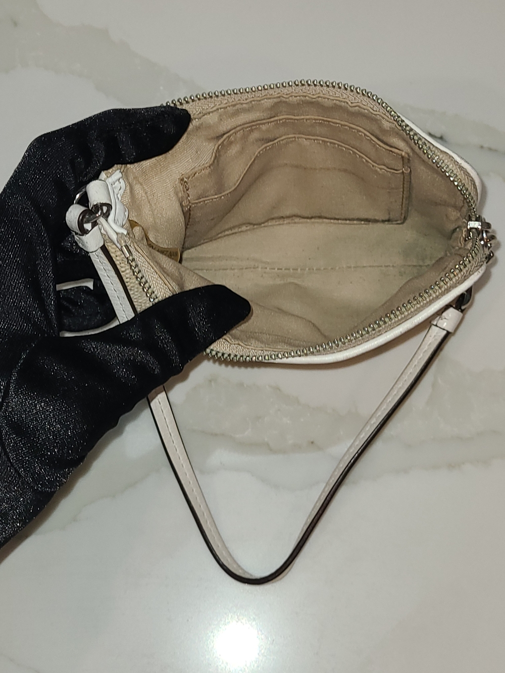 COACH Metallic Beige Wristlet Pouch - Picture 7 of 8